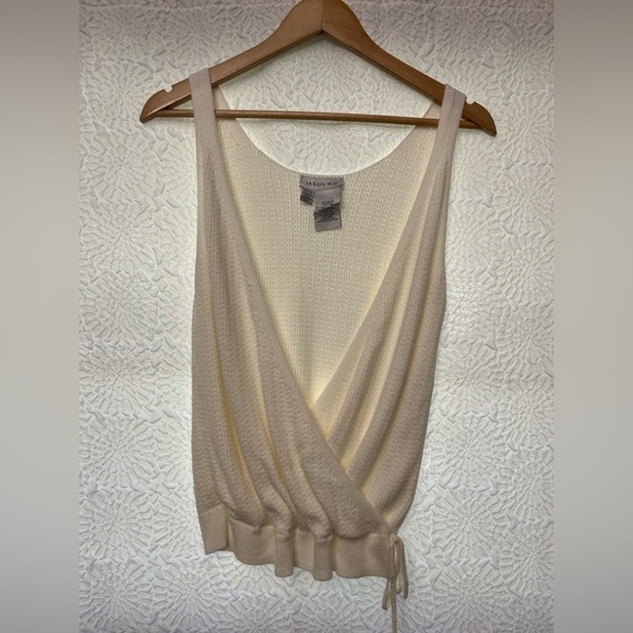 Jason Wu Wrap Front Top Tank Size XS Cream Knit Preppy Summer Spring Soft NWT - Picture 8 of 8